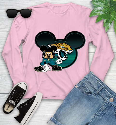 NFL Jacksonville Jaguars Mickey Mouse Disney Football T Shirt Youth Long Sleeve 10