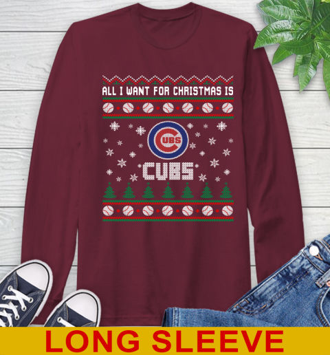 MLB All I Want For Christmas Is Chicago Cubs Baseball Sports 61