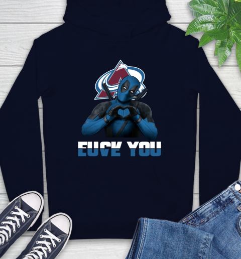 NHL Colorado Avalanche Deadpool Love You Fuck You Hockey Sports Hoodie 3