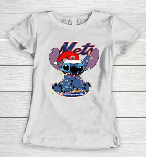 New York Mets MLB noel stitch Baseball Christmas Women's T-Shirt