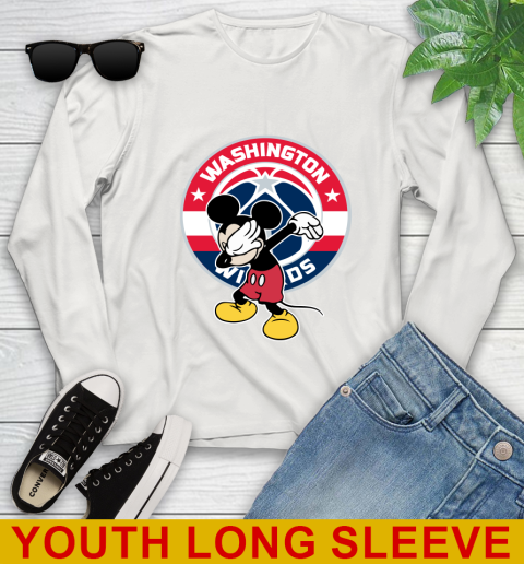 Washington Wizards NBA Basketball Dabbing Mickey Disney Sports Youth Long Sleeve 12