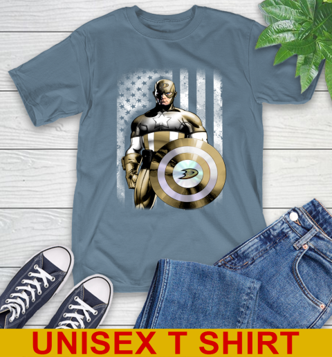 Anaheim Ducks NHL Hockey Captain America Marvel Avengers American Flag Shirt T-Shirt 8