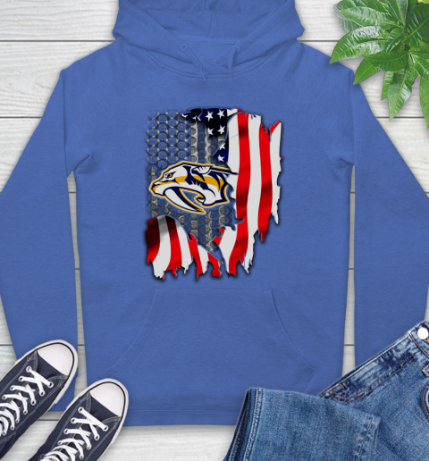 Nashville Predators NHL Hockey American Flag Hoodie 9
