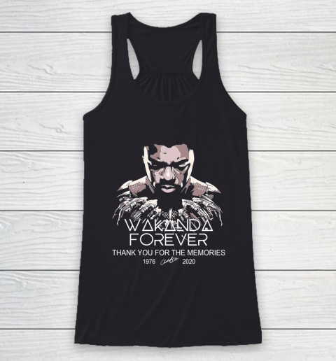 Rip Wakanda 1976 2020 forever thank you for the memories signature Racerback Tank