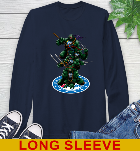 NBA Basketball Philadelphia 76ers Teenage Mutant Ninja Turtles Shirt Long Sleeve T-Shirt 4