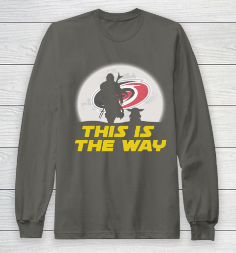 Carolina Hurricanes NHL Ice Hockey Star Wars Yoda And Mandalorian This Is The Way Long Sleeve T-Shirt 5