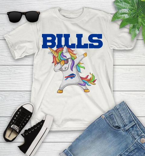 Buffalo Bills NFL Football Funny Unicorn Dabbing Sports Youth T-Shirt
