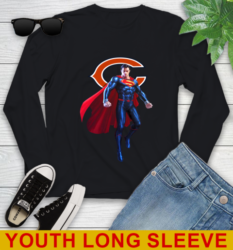NFL Superman DC Sports Football Chicago Bears Youth Long Sleeve 2