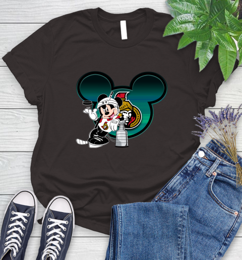 NHL Ottawa Senators Stanley Cup Mickey Mouse Disney Hockey T Shirt Women's T-Shirt 8