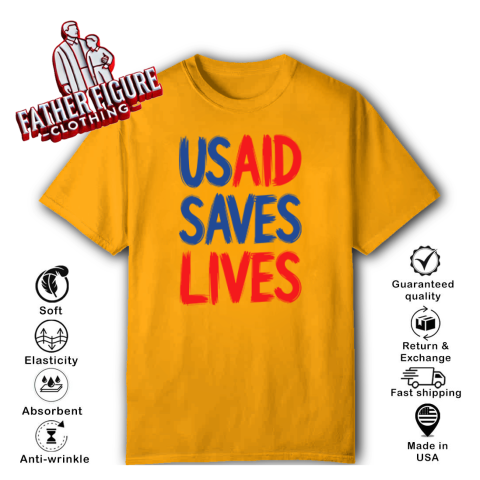 9oxq usaid saves lives classic t shirt 2 front gold