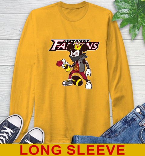 Atlanta Falcons NFL Football Mickey Peace Sign Sports Long Sleeve T-Shirt 3