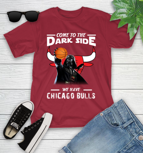 NBA Come To The Dark Side We Have Chicago Bulls Star Wars Darth Vader Basketball Youth T-Shirt 14