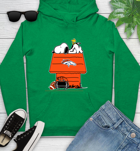 Denver Broncos NFL Football Snoopy Woodstock The Peanuts Movie Youth Hoodie 7