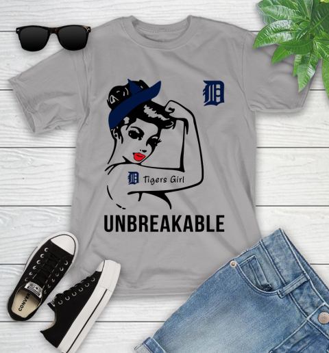 MLB Detroit Tigers Girl Unbreakable Baseball Sports Youth T-Shirt 2