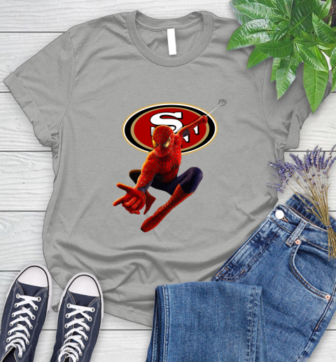 NFL Spider Man Avengers Endgame Football San Francisco 49ers Women's T-Shirt 10