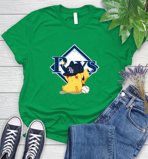 MLB Pikachu Baseball Sports Tampa Bay Rays Women's T-Shirt 6