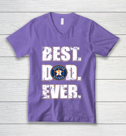 MLB Houston Astros Baseball Best Dad Ever Family Shirt V-Neck T-Shirt 8