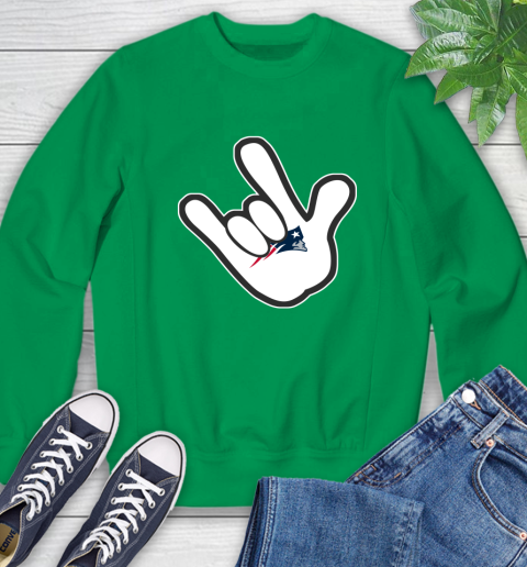 New England Patriots NFL Football Mickey Rock Hand Disney Sweatshirt 6