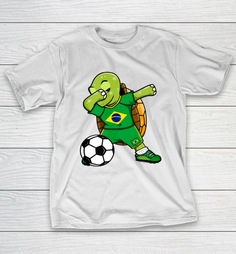 Dabbing Turtle Brazil Soccer Fans Jersey Brazilian Football T-Shirt