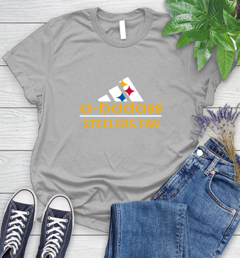 NFL A Badass Pittsburgh Steelers Fan Adidas Football Sports Women's T-Shirt 5