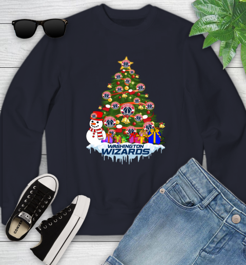 Washington Wizards Merry Christmas NBA Basketball Sports Youth Sweatshirt 3