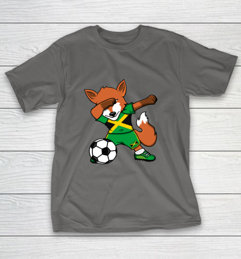 Dabbing Fox Jamaica Soccer Fans Jersey Jamaican Football Fan T-Shirt 9