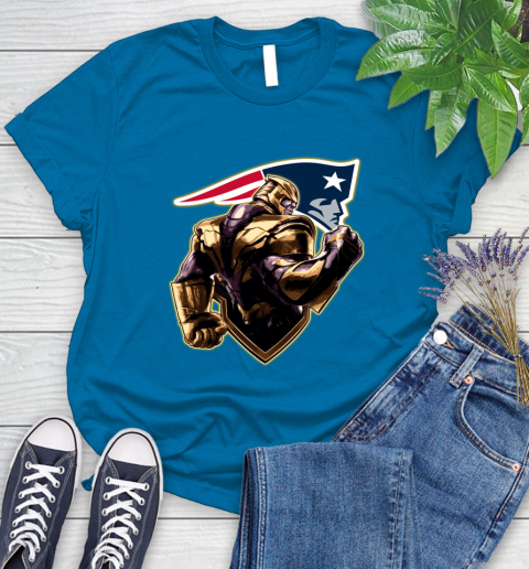 NFL Thanos Avengers Endgame Football Sports New England Patriots Women's T-Shirt 7