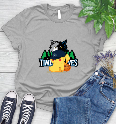 NBA Pikachu Basketball Sports Minnesota Timberwolves Women's T-Shirt 5