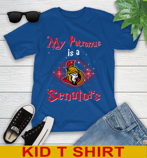 NHL Hockey Harry Potter My Patronus Is A Ottawa Senators Youth T-Shirt 10