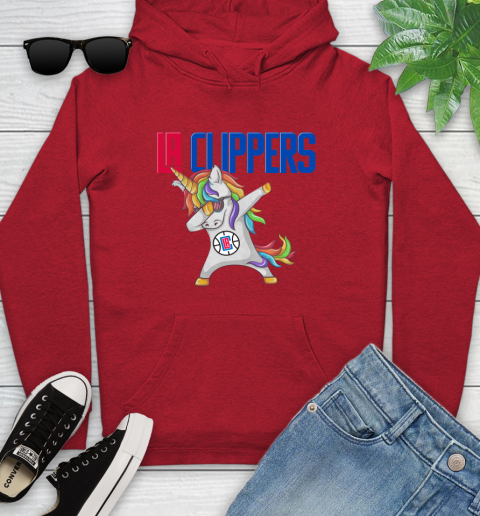 LA Clippers NBA Basketball Funny Unicorn Dabbing Sports Youth Hoodie 11