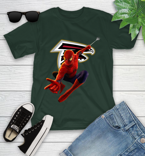 NFL Spider Man Avengers Endgame Football Atlanta Falcons Youth T-Shirt 5