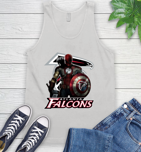 NFL Captain America Thor Spider Man Hawkeye Avengers Endgame Football Atlanta Falcons Tank Top