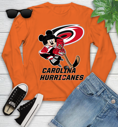 NHL Carolina Hurricanes Mickey Mouse Disney Hockey T Shirt Youth Long Sleeve 4