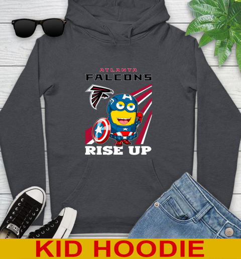 NFL Football Atlanta Falcons Captain America Marvel Avengers Minion Shirt Youth Hoodie 9