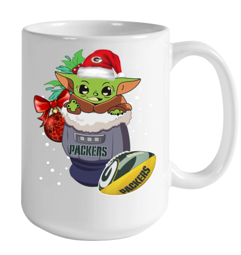 Green Bay Packers Christmas Baby Yoda Star Wars Funny Happy NFL Color Changing Mug 15oz 2