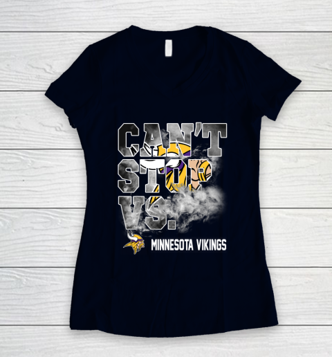 NFL Minnesota Vikings Can't Stop Vs Women's V-Neck T-Shirt 2