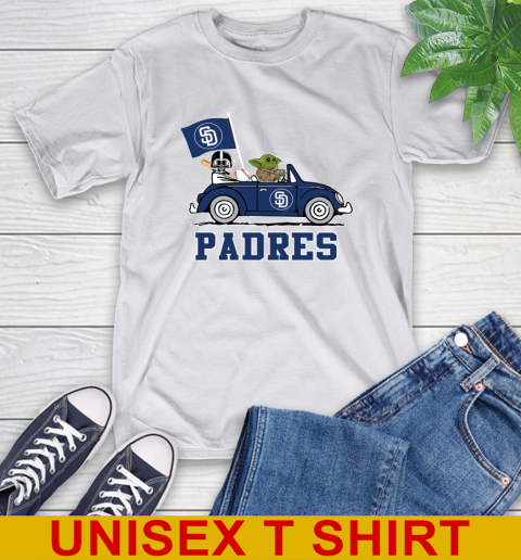 MLB Baseball San Diego Padres Darth Vader Baby Yoda Driving Star Wars Shirt T-Shirt 12