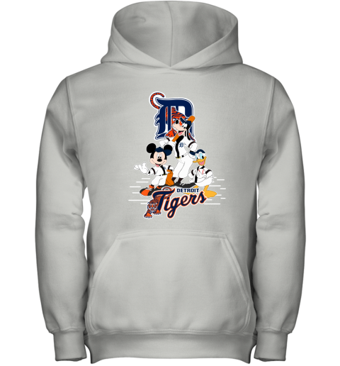 Detroit Tigers Mickey Donald And Goofy Baseball Youth Hoodie