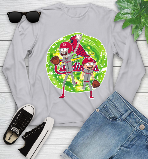MLB St.Louis Cardinals Rick And Morty Baseball Sports Youth Long Sleeve 5