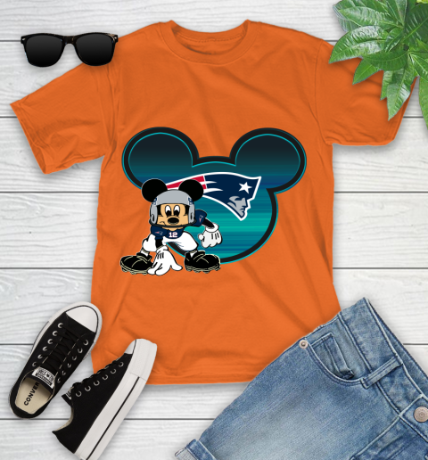 NFL New England Patriots Mickey Mouse Disney Football T Shirt Youth T Shirt Tee For Sports