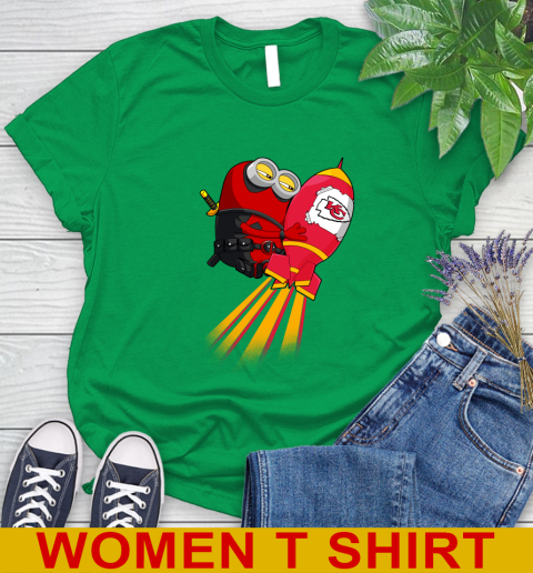 NFL Football Kansas City Chiefs Deadpool Minion Marvel Shirt Women's T-Shirt 7