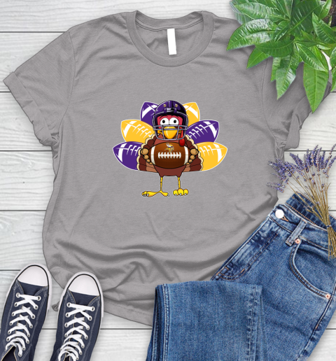 Minnesota Vikings Turkey Thanksgiving Day Women's T-Shirt 5