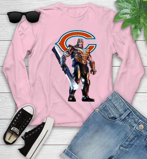 NFL Thanos Gauntlet Avengers Endgame Football Chicago Bears Youth Long Sleeve 10