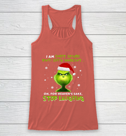 I Am Sweet Lovable Kind Shy Innocent Grinch Christmas Racerback Tank 3