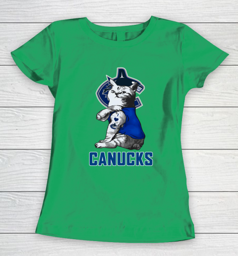 NHL My Cat Loves Vancouver Canucks Hockey Women's T-Shirt 5
