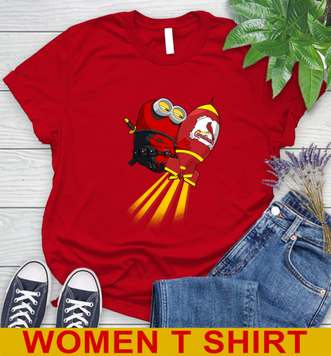 MLB Baseball St.Louis Cardinals Deadpool Minion Marvel Shirt Women's T-Shirt 11