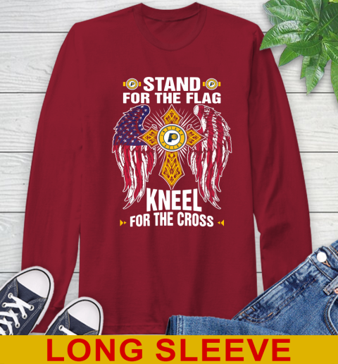NBA Basketball Indiana Pacers Stand For Flag Kneel For The Cross Shirt Long Sleeve T-Shirt 9