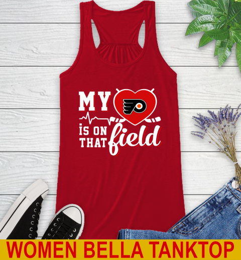 NHL My Heart Is On That Field Hockey Sports Philadelphia Flyers Racerback Tank 5 NHL My Heart Is On That Field Hockey Sports Philadelphia Flyers Racerback Tank - Image 5