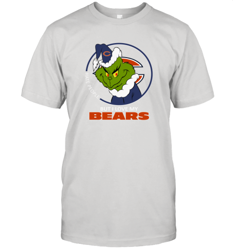 I Hate People But I Love My Chicago Bears Grinch NFL Unisex Jersey Tee