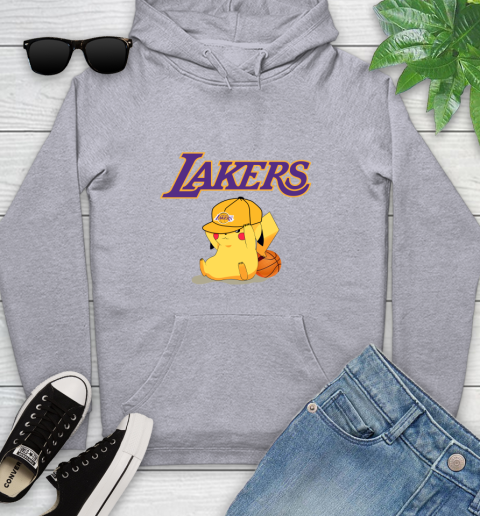 NBA Pikachu Basketball Sports Los Angeles Lakers Youth Hoodie 6